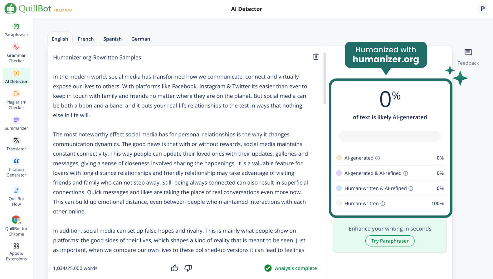 Effective AI Humanizer Against Any AI Detector